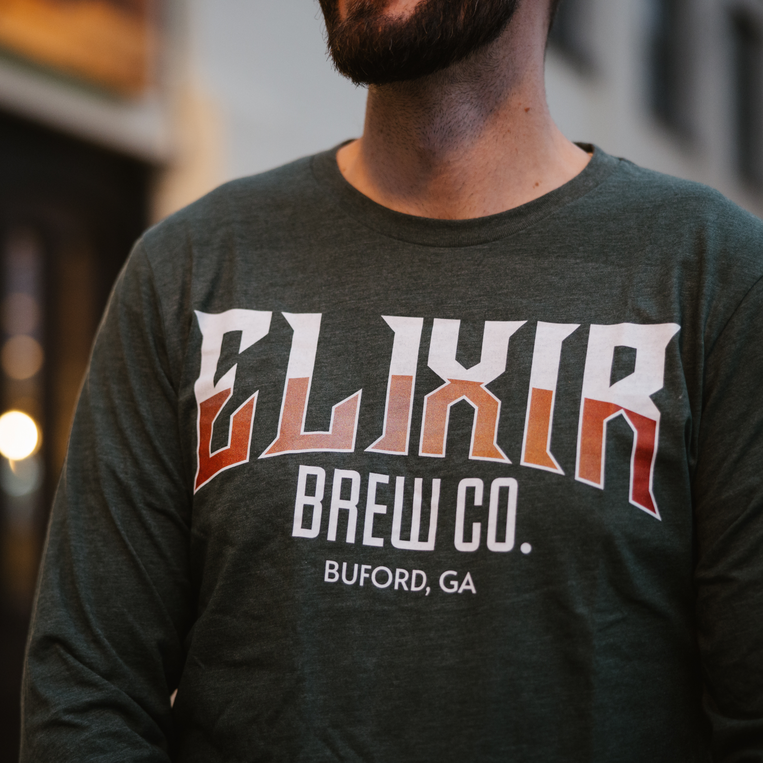 Elixir Brew Co Buford Heather Green Long Sleeve